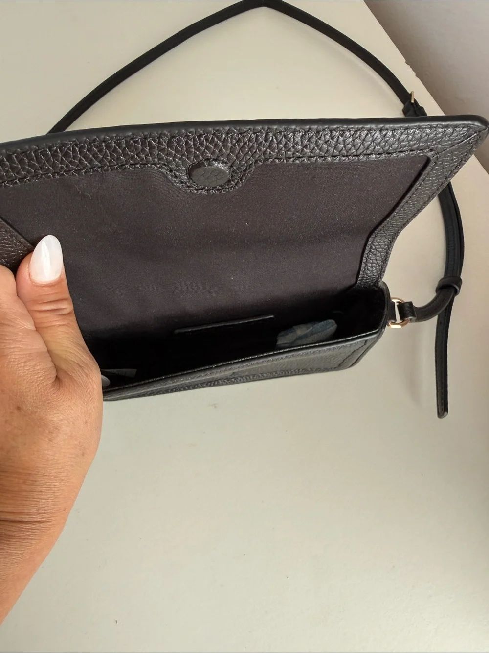 Marc Jacobs Black Pebbled Leather Mini Crossbody with Gold Logo